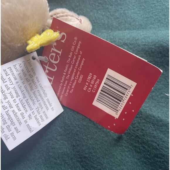 Carter's Reindeer Let It Snow Green Red Lovey Security Blanket ~ NEW - Picture 6 of 7